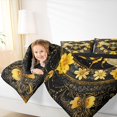 thumbnail image 4 of Feelyou Yellow Rustic Bee Queen Comforter Set, Farmhouse Boho Floral Bedding Set, 3pcs, 4 of 8