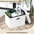 thumbnail image 5 of Storage Ottoman 17x13x13in Leather Rectangle Foot Rest Folding Bench Seat Organizer Entryway Furniture with Handles Lid White, 5 of 10