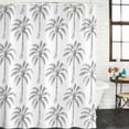 thumbnail image 2 of Gray Palm Tree Bathroom Shower Curtains with 12 Hooks Waterproof Shower Curtain for Stalls and Bathtubs Tropical Summer Botanical Forest Modern Decorative Bathroom Privacy Curtain 36x72 Inches, 2 of 9