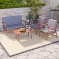 thumbnail image 4 of Costway 4 PCS Patio Conversation Set Acacia Wood Sofa Coffee Table with Cushioned Seat, 4 of 10