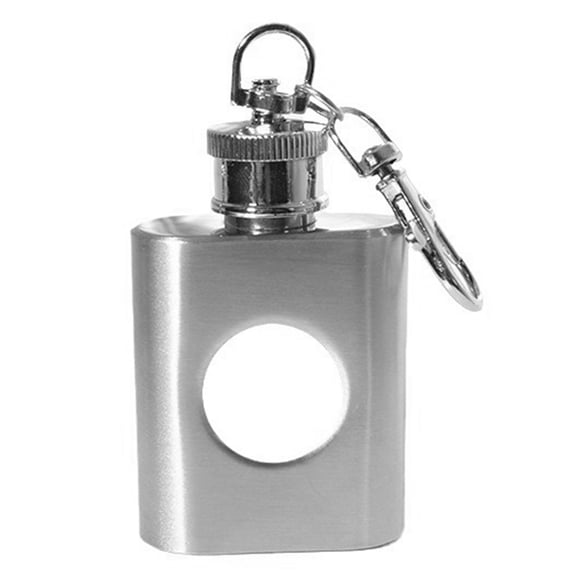 RENACLIPY Zinc Alloy Outdoor Flask with Keychain, Portable Travel Water Bottle, and Lightweight 1 Set