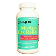 130MJRX MAJOR MI-ACID GAS 80MG CHEW TAB SIMETHICONE-80 MG White 100 TABLETS UPC 309045068601 (PACK of 6)