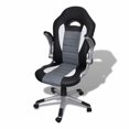 thumbnail image 4 of vidaXL Artificial Leather Office Chair Height Adjustable Modern Gray, 4 of 6