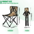 thumbnail image 3 of WOBOGO Brown and Beige Flowers Pattern Camping Chair Convenient Four Corner Backrest Folding Stool Can Hold Up to 220lbs, 3 of 8