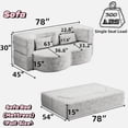 thumbnail image 2 of 78" Full Size Floor Sofa, Folding Queen Sleeper Couch, Futon Loveseat Sofa, Plush Corduroy Foam-Filled Couch Sofa Bed, Fold Mattress Bed for Living Room, Guest Use, Office, Apartment, Coffee, 2 of 18