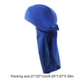 thumbnail image 5 of Velour Headwraps Assorted Colors Long Tail Pirate Hat Assorted Windproof Single Layer Attractive Elasticity Comfortable Hair Bonnet Blue, 5 of 5