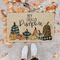 thumbnail image 6 of kjfeif Non Slip Pumpkin Welcome Doormat Buffalo Plaid Doormats for Autumn Harvest Thanksgiving Farmhouse Large Entrance Doormat Low Profile Floor Carpet Mat Washable ,15.7*23.6inch, 6 of 7