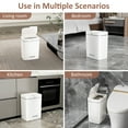 thumbnail image 4 of PrettyCare Garbage Bins,Automatic Sensor with Lid 2 Pcs,14L Touchless Trash Cans for Bathroom, Kitchen, Bedroom, Office GW01 White, 4 of 10