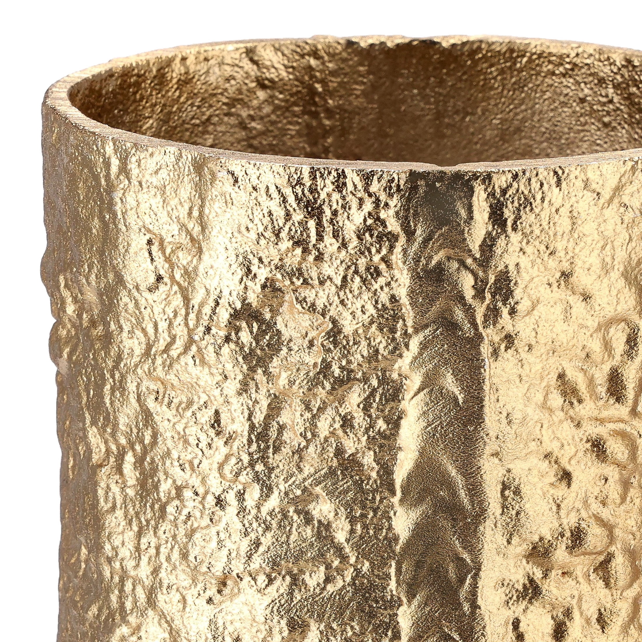 Large Metal Christmas Pillar Candle Holder, Rustic Gold, 5", by Holiday Time