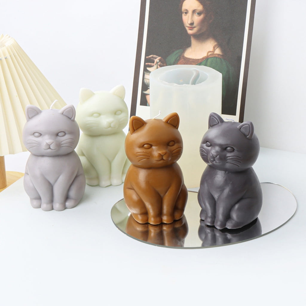 WINDLAND 3D Fat Cat Shape Silicone Mold Candle Making Tool DIY Candle Moulds Ornaments