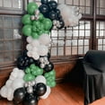 thumbnail image 5 of Green and Black Balloons, 12 Inch Metallic Silver Green Sand White Black Party Balloons Soccer Game Helium Latex Balloon for Boys Birthday Baby Shower Gaming Football Theme Party Decorations, 5 of 17