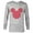 Athletic Heather, variant on Disney Mickey Mouse Icon Filled with Red Hearts - Long Sleeve T-Shirt for Men - Customized-White