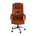 thumbnail image 3 of Halle High Back Executive Office Chair with Armrests Lumbar Support Adjustable Height, Swivel and Lumbar Support, Premium Faux Leather Comfortable Office Chair with Back Support - Caramel, 3 of 16