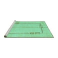 thumbnail image 2 of Ahgly Company Machine Washable Indoor Square Solid Turquoise Blue Modern Area Rugs, 7' Square, 2 of 4