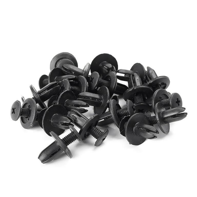 uxcell 50Pcs Black Plastic Push Pin Retainer Fasteners Clips Rivet for 7mm  Hole Dia