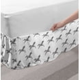 thumbnail image 2 of Unicorn Bed Skirt, Minimal Sketch Style Running Fantasy Creatures Pattern Imagination Art, Elastic Bedskirt Dust Ruffle Wrap Around for Bedding Decor, 4 Sizes, Charcoal Grey and White, by Ambesonne, 2 of 2