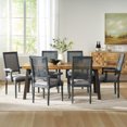 thumbnail image 2 of Noble House Rumbrook Indoor Fabric Dining Set, Natural, Rustic Metal, Gray, 2 of 13