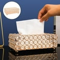 thumbnail image 6 of Manta Crystal Tissue Box Cover Rectangle Golden Bling Tissue Holder Decorative, 6 of 8