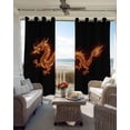 thumbnail image 4 of Dragons Flames Blackout Curtains 96 Inch Length Orange Dragon Abstract Art Black Background Thermal Insulated Window Curtain Window Drapes 2 Panels for Bedroom Living Room 52"Wx96"L, 4 of 9
