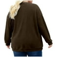 thumbnail image 6 of Plus Size Sweatshirts for Womens Oversized Corduroy Pullover Tops Fall Casual Crewneck Sweatshirt Solid Color Loose Long Sleeve Shirts Fashion Outfits with Pocket, 6 of 6
