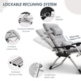 thumbnail image 4 of Poteban 33" XXL Zero Gravity Chair - Oversized Patio Lounge Chair with Cushion, Support 500LBS,Gray, 4 of 9