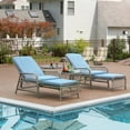 thumbnail image 7 of Olmia  2 PC Wicker Outdoor Chaise Lounge, 2 Piece Rattan Pool Side Lay Out Lounge Chairs with Cushions, Retractable Foot-Rest, Arms  Blue - Steel Frame, 7 of 7
