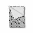 thumbnail image 2 of Kangaroo Soft Flannel Fleece Throw Blanket, Seashell Pattern Built in Animal Silhouette on Plain Background, Cozy Plush for Indoor and Outdoor Use, 60" x 80", Pale Grey Black, by Ambesonne, 2 of 6