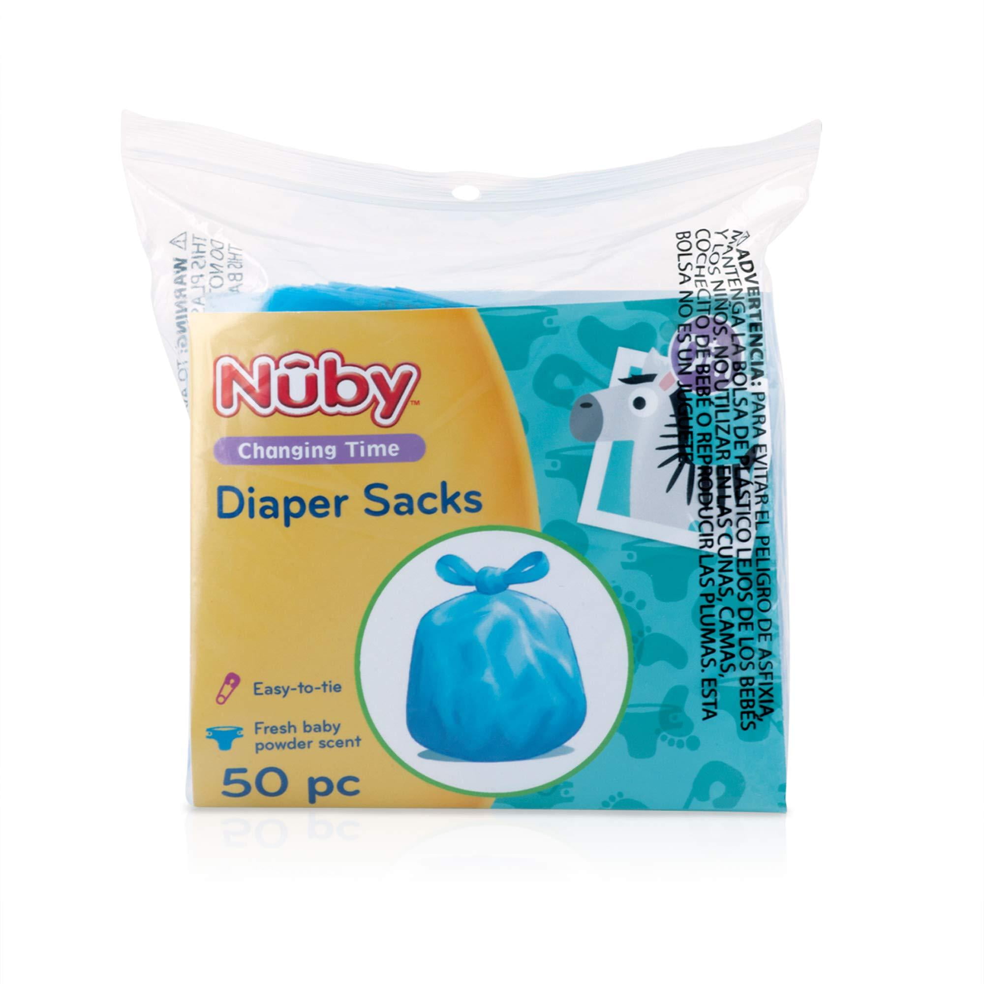 Nuby Diaper Disposable Bags, Fresh Baby Powder Scent, 6 Pack (50 Count Each Pack), 300 Count