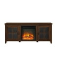 thumbnail image 5 of Manor Park Traditional Glass-Door Fireplace TV Stand for TVs up to 65", Dark Walnut, 5 of 8
