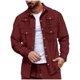 thumbnail image 2 of pstuiky camisetas de manga larga para hombre, Chaqueta tipo cárdigan de manga larga con solapa y botones, color liso, para hombre, con múltiples bolsillos camisetas de hombre l, 2 of 6