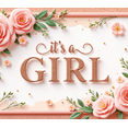 thumbnail image 5 of Floral Design It's a Girl Banner Decorative Flowers Pink Roses for Baby Shower Gender Reveal Newborn Party Indoor Celebration, 5 of 9