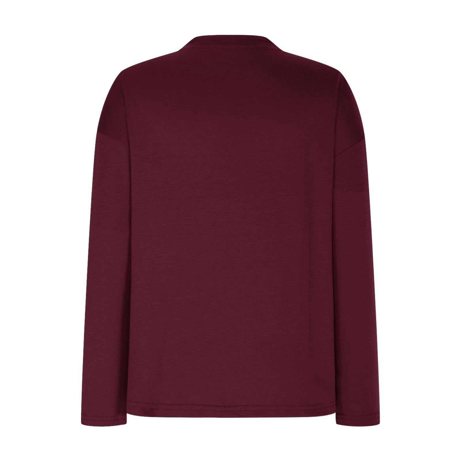 gakvov Fall Savings Clearance 2022!Plus Size Shirts For Women Long Sleeve Henley Tops Pullover With Buttons Down Casual Loose Fit Pullover V-Neck Tunics Tops