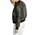 thumbnail image 2 of Esho Women Casual Zipper Lapel Moto Biker Baseball Jacket Parka Coat Outwear, 2 of 7