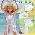 thumbnail image 5 of SEANATIVE Girls One Piece Swimsuits with Mesh Coverups Kid Teen Bathing Suit 2 PCS Swimwear Back Cutout Beachwear for Travel Beach Swimming Pools, Size 13-14, Pink Blue Gold Mermaid Scale Print, 5 of 7