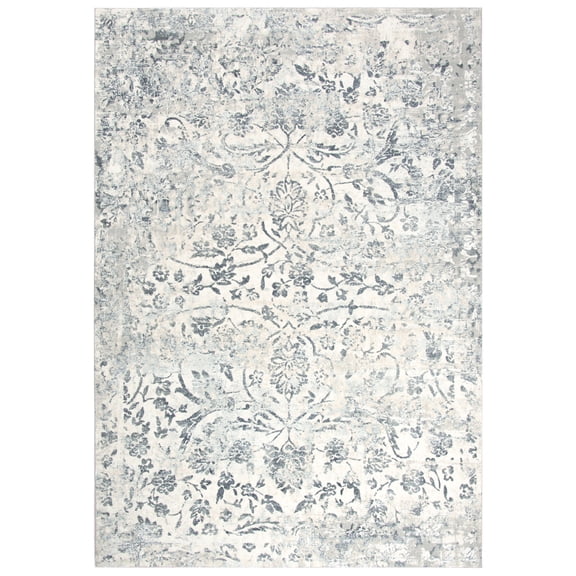 Rizzy Rugs Chelsea Area Rug CHS109 Ceam/Gray Petals Vines 5' 3" x 7' 6" Rectangle