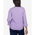 thumbnail image 5 of Alfred Dunner Womens Petite Floral Embroidery Flutter Sleeve Top, 5 of 6