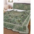 thumbnail image 2 of Teal Boho Summer Quilt Set Full Size, Soft Microfiber Quilted Bedding Set with 2 Pillow Shams, Ehtnic Modern Geometric Abstract Art Lightweight All Season Bedspread Coverlet for Bedroom 78"x90", 2 of 6