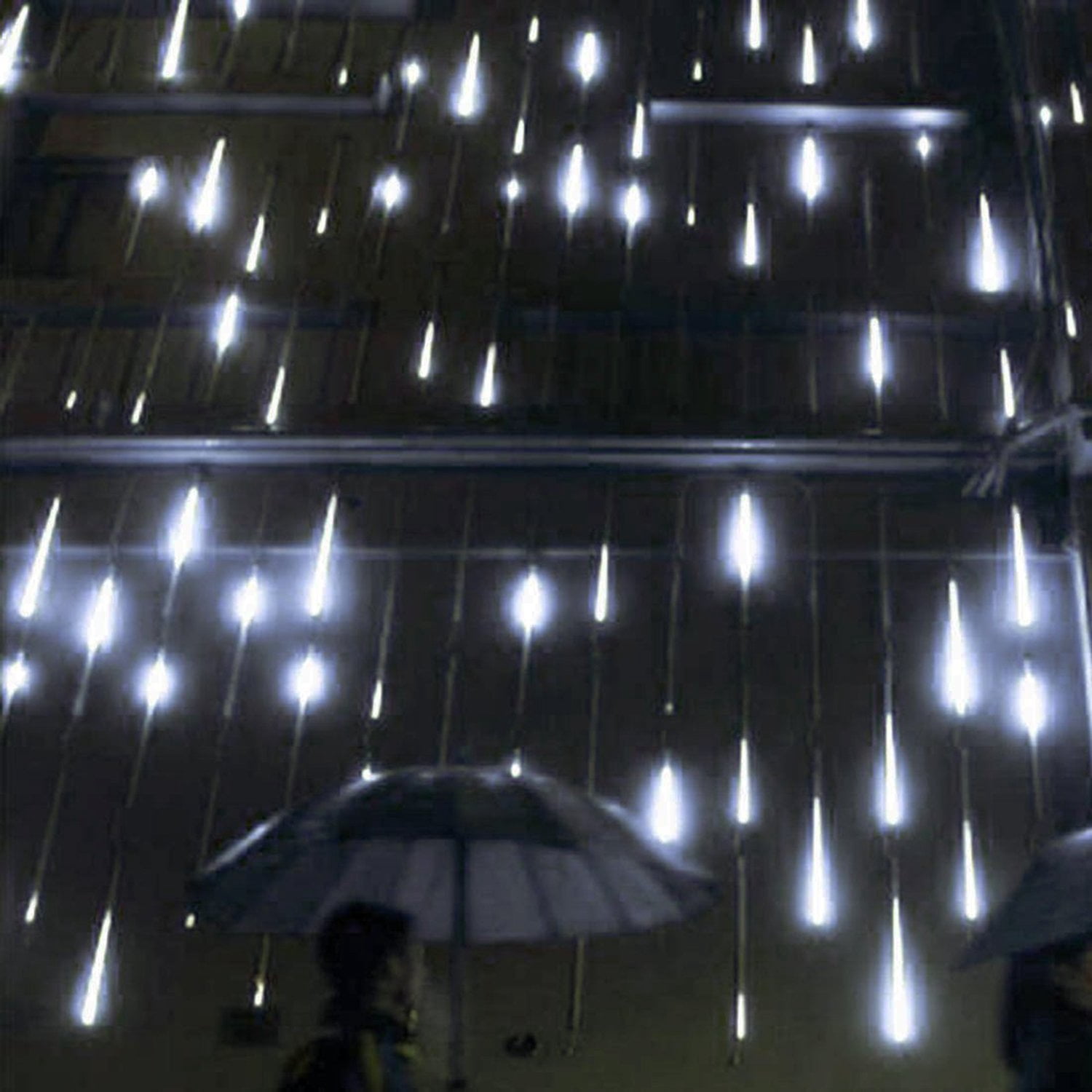 GLUAAE Upgraded Meteor Shower Rain Lights, 50cm 10 Tubes 540 LED, Waterproof Cascading Lights for Holiday Party Wedding Christmas Tree Decoration (2Pack Whtie)