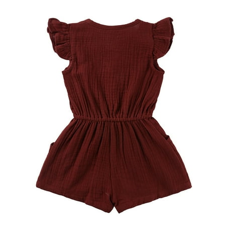 

TOWED22 Baby Rompers Boy Toddler Twin Baby Girl Summer Clothes Ruffled Cotton Romper Bodysuit Jumpsuit Solid Color Toddler Outfit