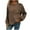 Coffee, variant on qolati Long Sleeve Shirts for Women Oversized Casual Solid Crewneck Knitted Sweatshirt 2024 Fall Loose Fit Pullover Shirts Tops