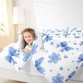 thumbnail image 3 of Manfei Blue Princess Bows Queen Comforter Set,Cartoon Bowtie Pattern Comforter Sets Queen,Reversible,3 Pieces,1 Comforter and 2 Pillowcases, 3 of 7