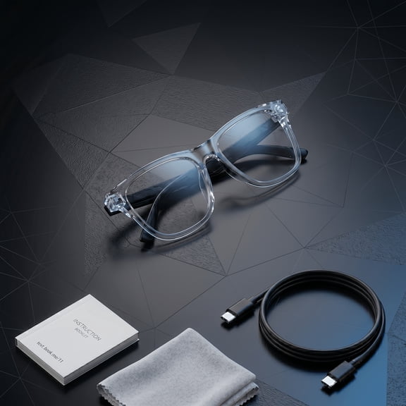 AI Smart Bluetooth Audio Glasses, Real-Time Translation, Open-Ear Design, Hands-Free Call & Wireless Music, Voice Control, Lightweight Eyewear for Driving Travel Outdoor Work