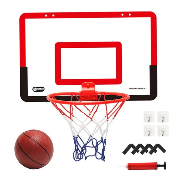 Mini Basketball Hoop Indoors for Kids Toddlers Wall Mounted Basketball Hoop for Door/Room/Wall Toys Gifts Black