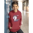 thumbnail image 2 of Cute Husky Cartoon Dog Hoodie Juniors -Image by Shutterstock,  Medium, 2 of 4