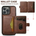 thumbnail image 6 of Wallet Case for iPhone 14 Plus, Compatible with MagSafe Magnetic Detachable Premium PU Leather Flip Case with Card Slots Holder Kickstand Wireless Charging for iPhone 14 Plus, Brown, 6 of 9