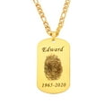 thumbnail image 4 of Men's Custom Necklace Gold Personalized Fingerprint Customized Pendant Necklace Engraved with Any Name and Date Jewelry Gift for Father Son Boyfriend, 4 of 4