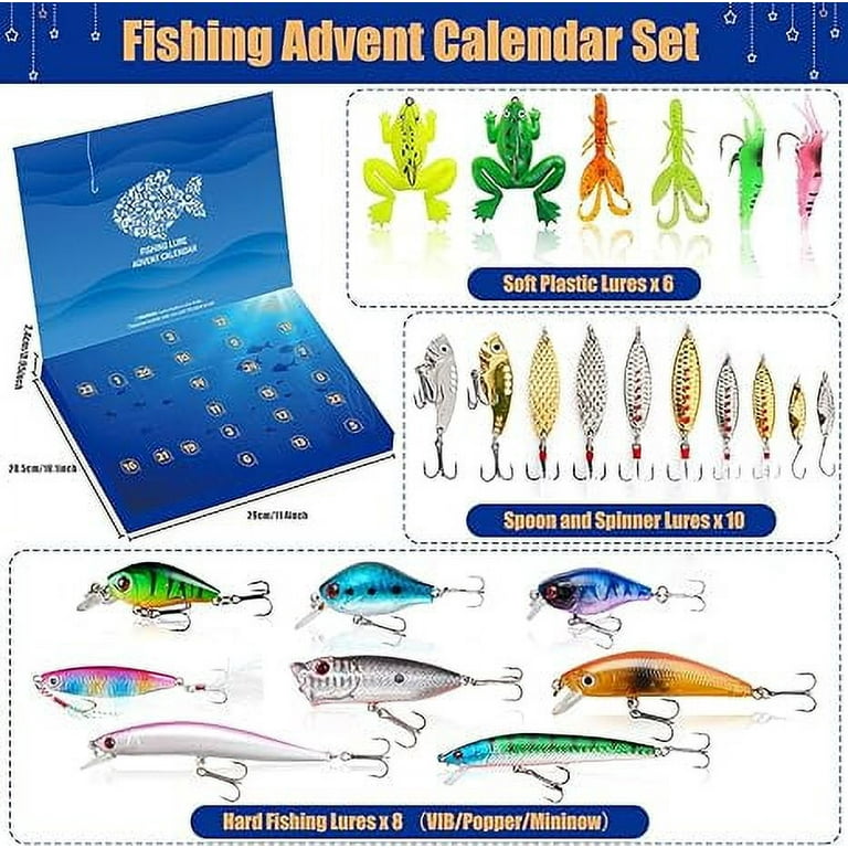 Fishing Advent Calendar Fishing Christmas Countdown - 24 Days Fishing Lures  Set for Fisher Adult Men Teen Boys - 2023 Xmas Surprise Gift Advent  Calendar 2023 Kids Advent Calendar 2023 Boys 