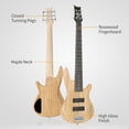 thumbnail image 4 of 6 String Electric Bass Guitars, Beginner Bass Guitar with Professional H-H Pickup, Carry Strap and Bag (Burlywood Color), 4 of 10