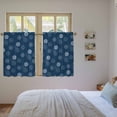 thumbnail image 3 of Navy Blue Daisy Kitchen Curtain for Berdoom Living Room Cafe 45 Inch Length, Modern Farmhouse Chrysanthemum Floral Tiers Curtains Light Filtering Drapes Rod Pocket Window Treatment 2 Panels 52"Wx45"L, 3 of 8