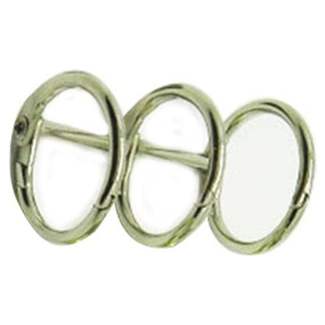 1 Set Book Rings Metal Loose with Good Resistance Silver Three Consecutive Circle DIY Kit Stationery Accessories for Documents 15mm
